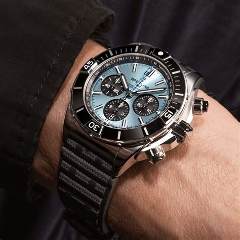 breitling super chronomat b01 44 ice blue|breitling chronomat bedienungsanleitung.